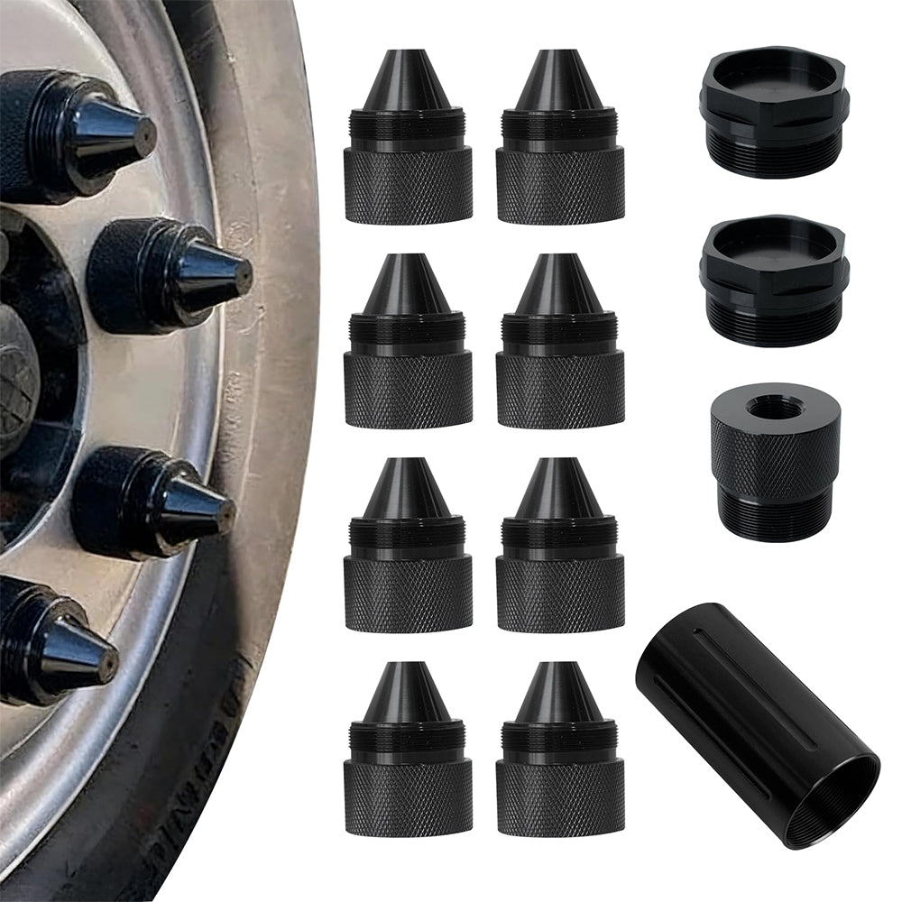 ETL INDUSTRIES 1.375'' x 24 Cone Lug Nuts for Kenworth Peterbilt Volvo – 12Pcs Aluminum Sealed End Cap