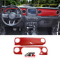 ETL INDUSTRIES Center Console Trim Dashboard Panel Cover for Jeep Wrangler JL JLU & Gladiator JT 2018-2023 Decorative Interior Accessories (Red)