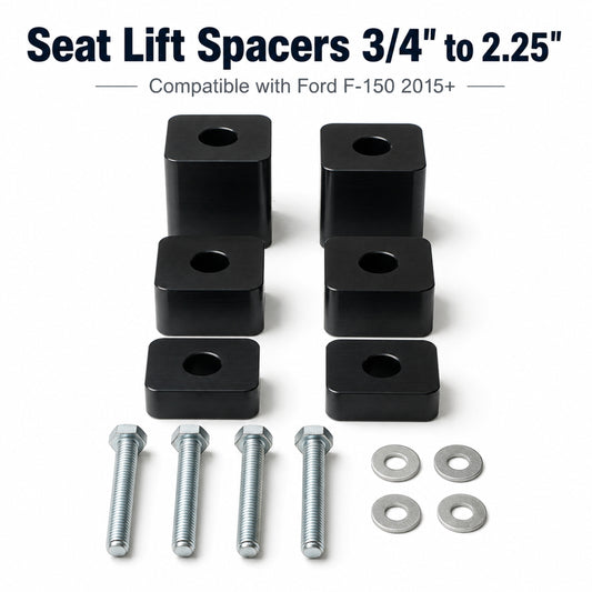 ETL INDUSTRIES Seat Spacers for Ford F150 F250 F350 2015+ – 3/4"-2.25" Adjustable Lift Kit for Front Seats