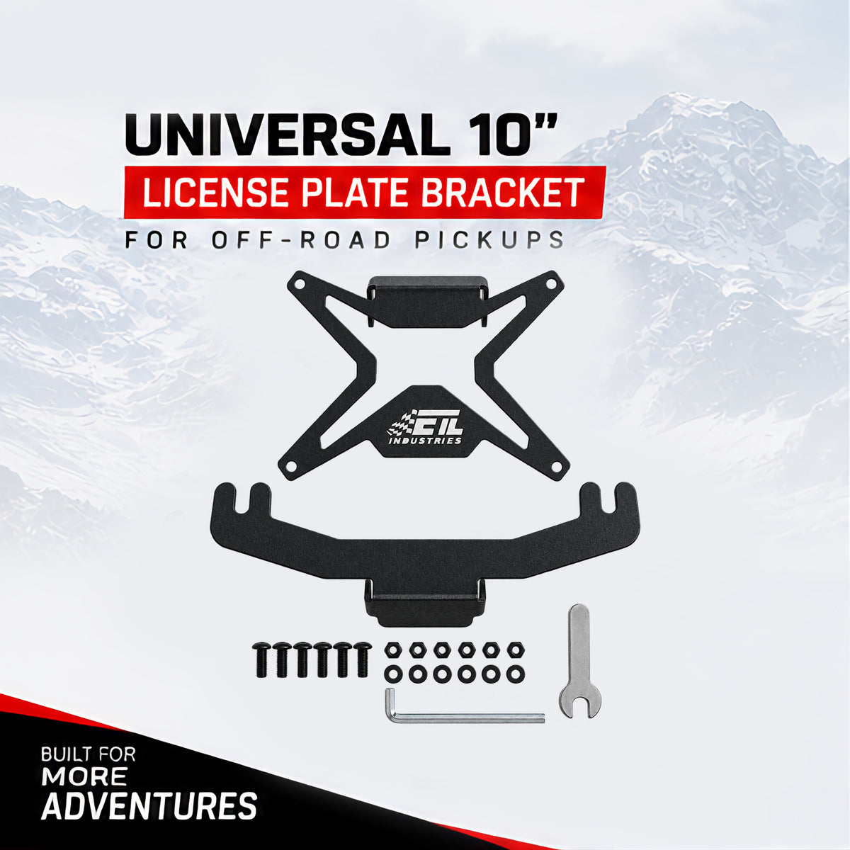 Universal Flip-Up License Plate Mount for 10" Hawse Fairlead – Heavy Duty Winch Bracket