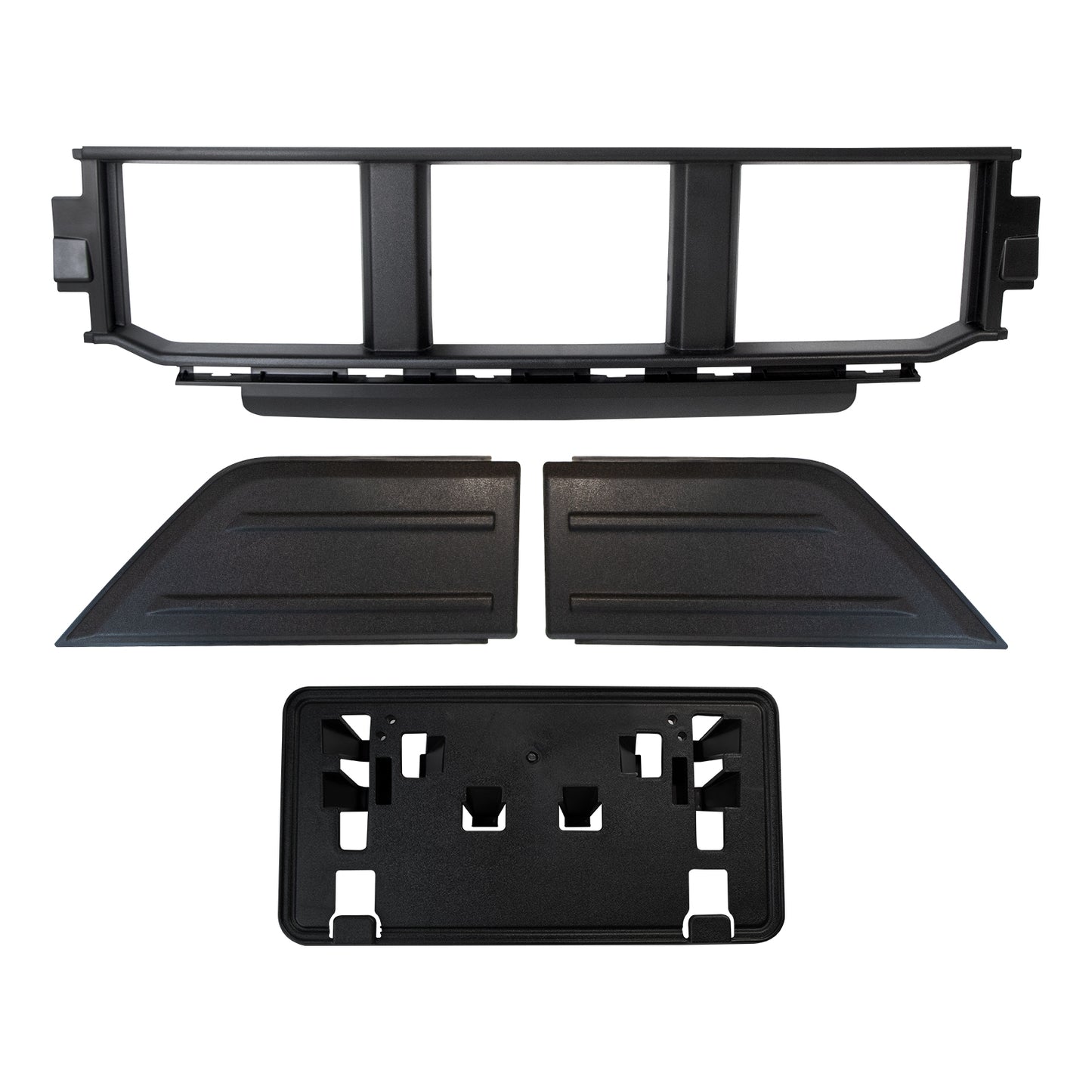 ETL INDUSTRIES Front Bumper Grille, Guards Pads & License Plate Frame Bracket Kit Compatible with Ford F-150 2021-2023 Lower Center Cover Spacer Panel, ML3Z17B968BB ML3Z17B968BA