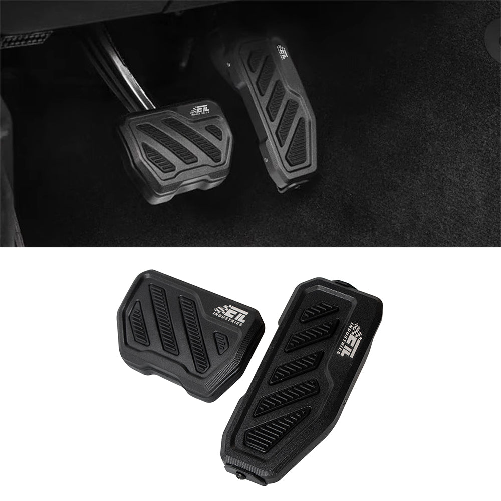 ETL INDUSTRIES Gas Brake Pedal Covers for Jeep JL/JT 2018-2025 – Aluminum Anti-Slip Pedal Pads, 2Pcs