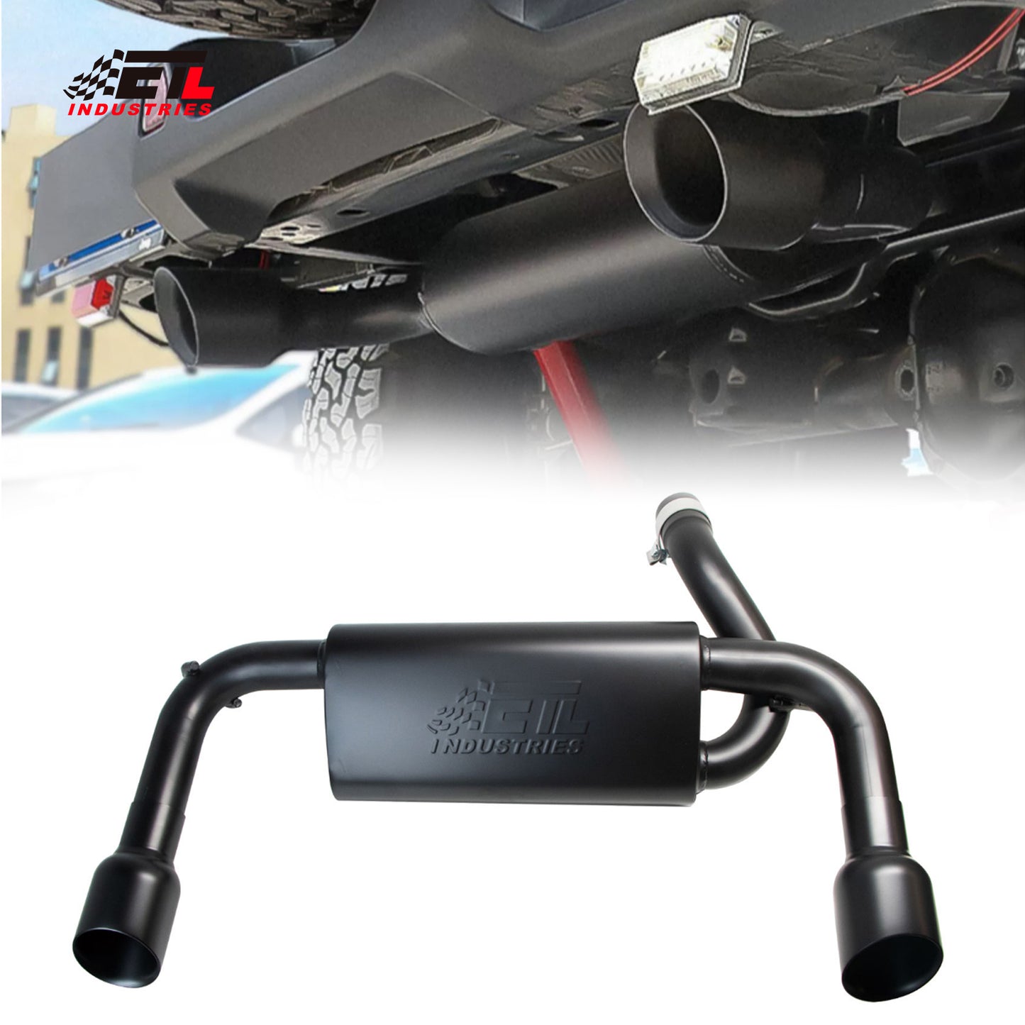 ETL INDUSTRIES Exhaust Muffler System Kit For 2007-2018 Wrangler JK 2/4 Door