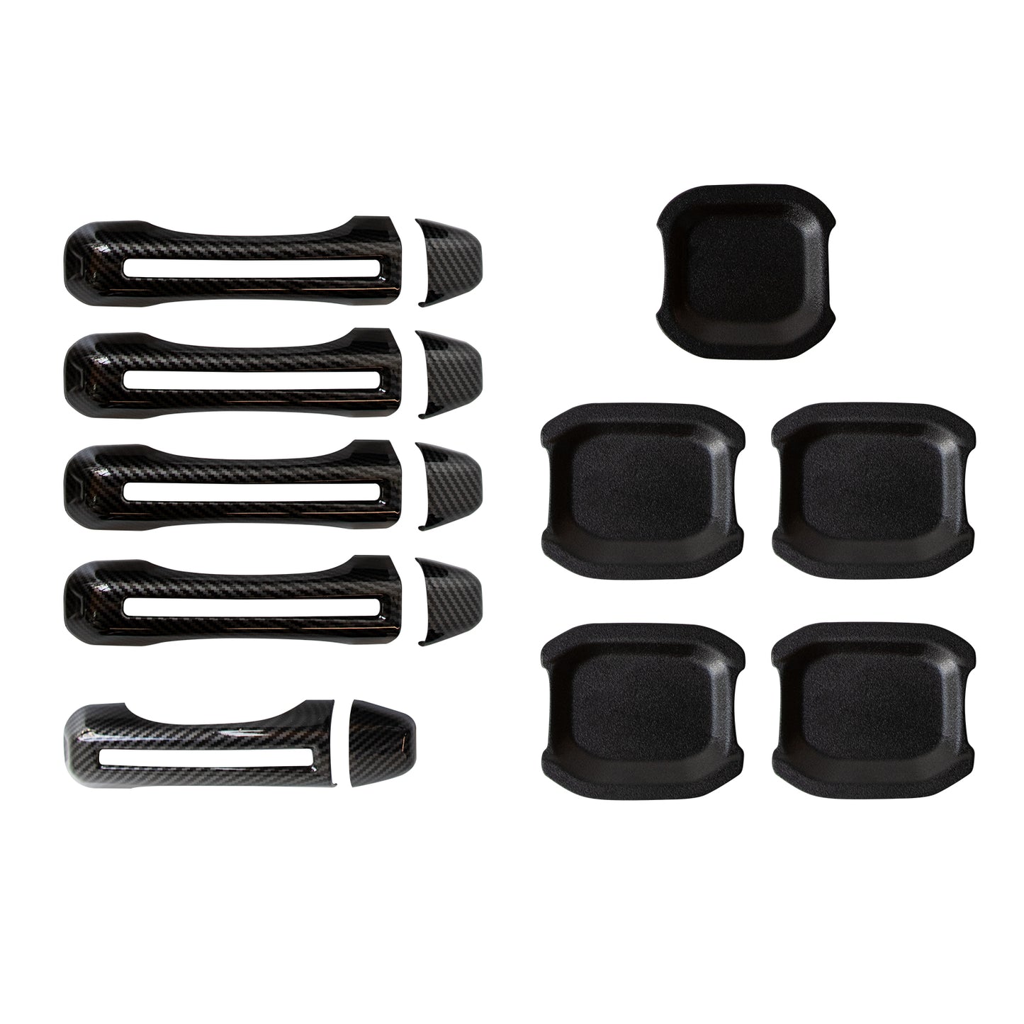 ETL INDUSTRIES 10PCS Door Handle Cover Trim Kit for Jeep Wrangler JL JLU 2018-2025 – Carbon Fiber Pattern, Exterior Accessories with Tailgate Handle Cover