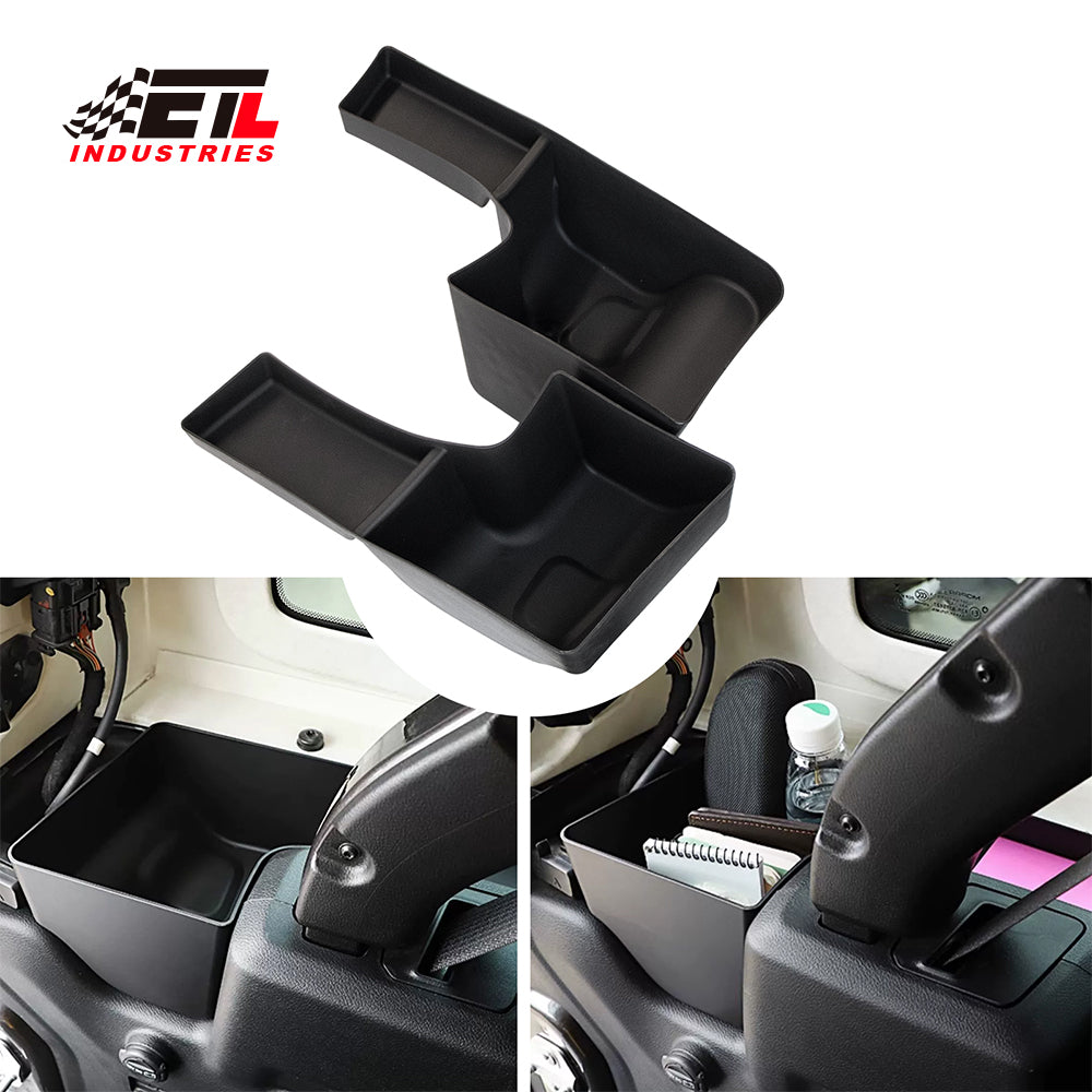 ETL INDUSTRIES Wheel Well Trunk Organizers Storage for 2018-2023 Jeep Wrangler JL JLU Rear Left & Right Side Interior Accessories Storage Bin Box Tray Black
