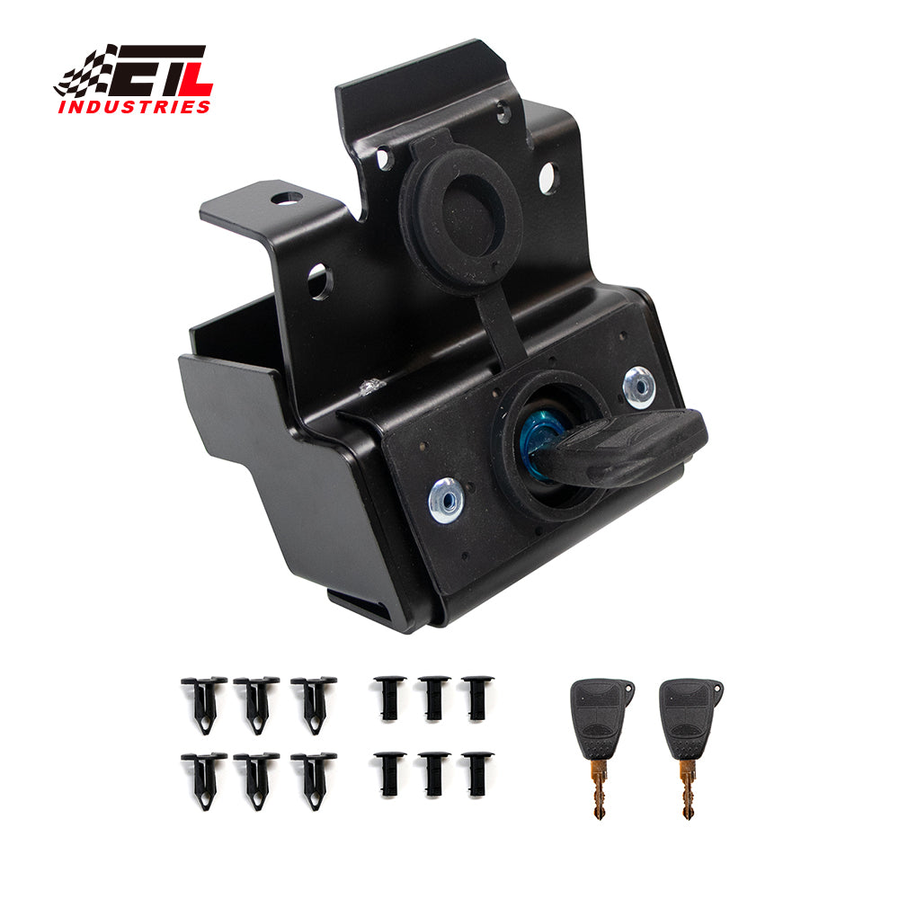 ETL INDUSTRIES Hidden Hood Lock Kit Solid Steel for 2007-2017 Jeep Wrangler JK JKU Unlimited 2/4 Door Anti-Theft Hood Catch Latches Locking with 2 Keys