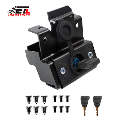 ETL INDUSTRIES Hidden Hood Lock Kit Solid Steel for 2007-2017 Jeep Wrangler JK JKU Unlimited 2/4 Door Anti-Theft Hood Catch Latches Locking with 2 Keys