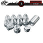 ETL INDUSTRIES 12PCS Silver Aluminum Spike Lug Nut Cover Kit, 1-3/8"-24 Thread for Semi Trucks