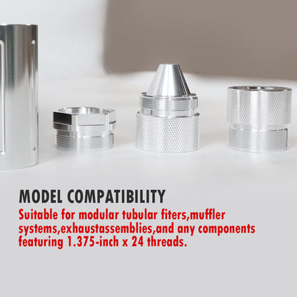 ETL INDUSTRIES 12PCS Silver Aluminum Spike Lug Nut Cover Kit, 1-3/8"-24 Thread for Semi Trucks