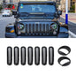 ETL INDUSTRIES Front Mesh Grille Cover Guard Clip-in & Headlight Cover Fits 2007-2017 for Jeep Wrangler JK JKU - Angry Bird Headlight Bezels Trim & Grille Mesh Inserts