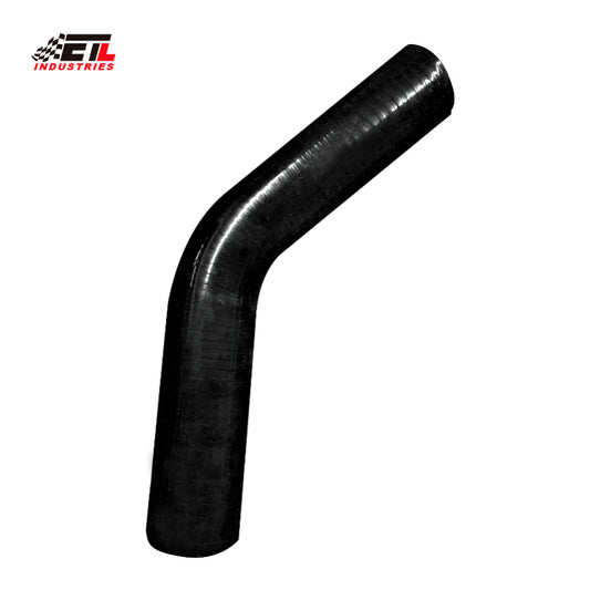 ETL INDUSTRIES 4IH ID, 6IH Leg Length 45 Degree Bend Silicone Coupler Hose, 4-Ply Reinforced Universal Silicone Pipe Elbow Hose for Intake Tube Intercooler Piping Black