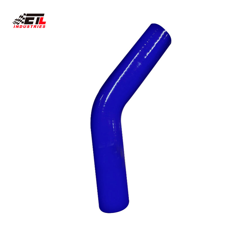 ETL INDUSTRIES 2.75IH ID, 6IH Leg Length 45 Degree Bend Silicone Coupler Hose, 4-Ply Reinforced Universal Silicone Pipe Elbow Hose for Intake Tube Intercooler Piping Blue