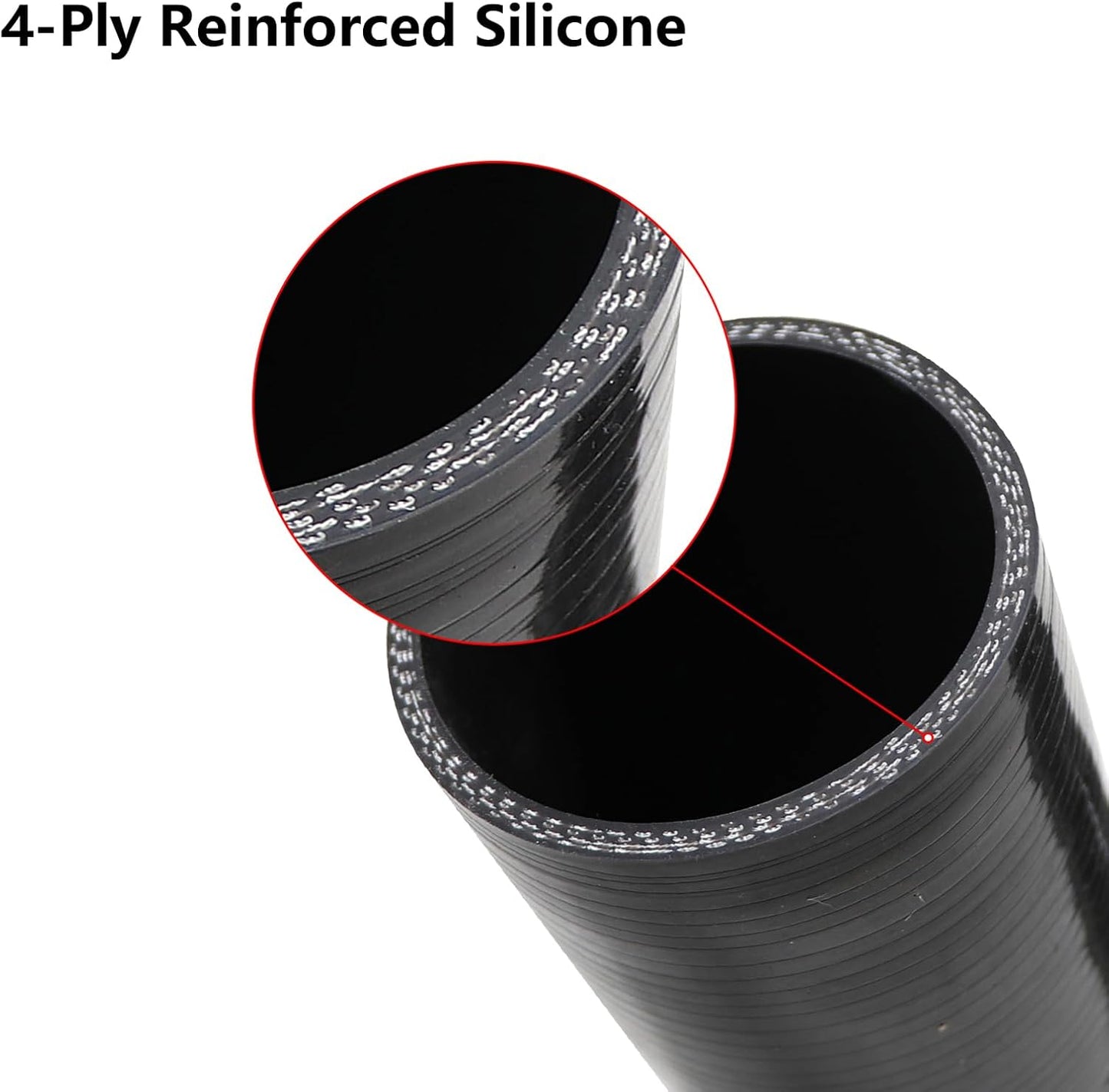 ETL INDUSTRIES 2.5IH ID, 36IH Length Straight Silicone Pipe Hose, Universal 4-Ply Reinforced Radiator Hoses Silicone Long Pipes for Intake Turbo Intercooler