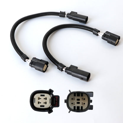 ETL INDUSTRIES 2Pcs 12IH 4 Pin Oxygen Sensor Extension Harness Wires for 2011-2017 Ford Mustang GT and V6 Square Connector Rear