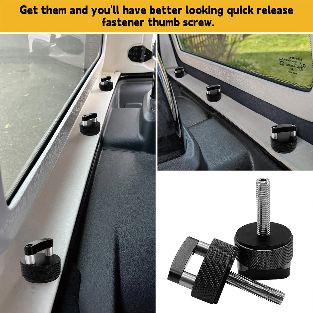 ETL INDUSTRIES Hard Top Quick Removal Fastener Thumb Screw with D Ring for 2007-2018 Jeep Wrangler JK, 2018-2022 JL & Gladiator JT