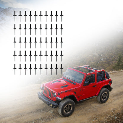 ETL INDUSTRIES 50Pcs Fender Flare Rivet Clips for Jeep JL/JT – Aluminum Fasteners with Nylon Grip