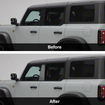 ETL INDUSTRIES American Flag Window Trim for Ford Bronco 2021-2025 4 Door – Aluminum Alloy Center Pillar Glass Panel Cover, Exterior Accessories