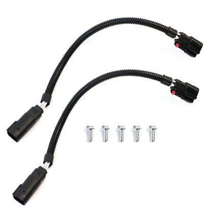 ETL INDUSTRIES 2Pcs 12IH 6 Pin O2 Oxygen Sensor Extension Harness Wires for Ford Mustang GT 5.0L V8 and 3.7L V6 2015-2017 Rectangular Connector Front with Screws