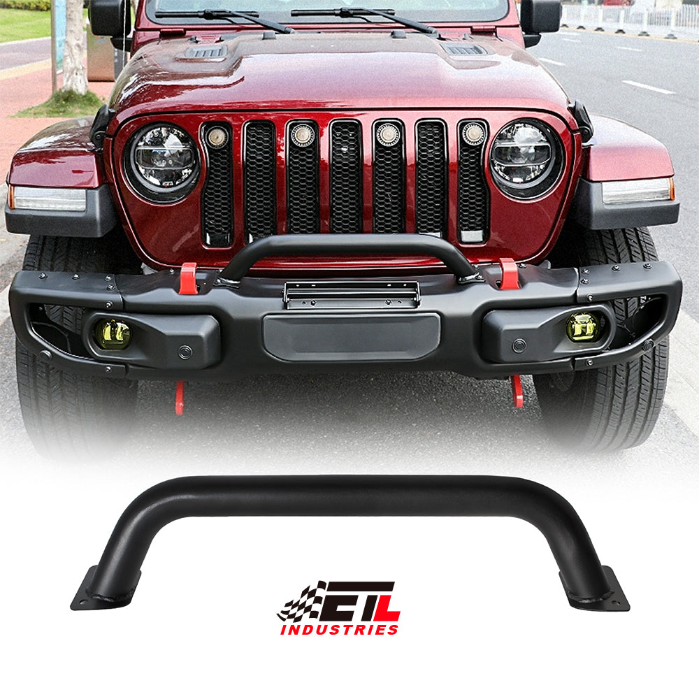 ETL INDUSTRIES Front Steel Brush Guard Fits 2019-2023 for Jeep Gladiator JT & 2018-2023 for Jeep Wrangler JL JLU Rubicon Bumper Steel Bar Grille Brush Guard
