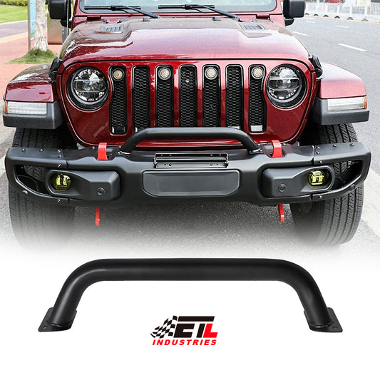 ETL INDUSTRIES Front Steel Brush Guard Fits 2019-2023 for Jeep Gladiator JT & 2018-2023 for Jeep Wrangler JL JLU Rubicon Bumper Steel Bar Grille Brush Guard