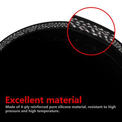ETL INDUSTRIES 3IH X 6IH Silicone CAC Charge Air Cooler Hump Hose Boot Set, 4-Ply Reinforced Universal Silicone Cac Hose with Stainless Steel Clamp