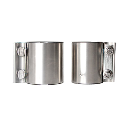 ETL INDUSTRIES 3 Inch Exhaust Clamp, Butt Joint Clamp Sleeve Coupler 304 Stainless Steel, 2 Pcs