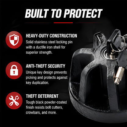 Proven Locks S175 Trailer Coupler Lock – 2-Inch Heavy Duty Anti-Theft Hitch Lock for Trailer, Boat & RV