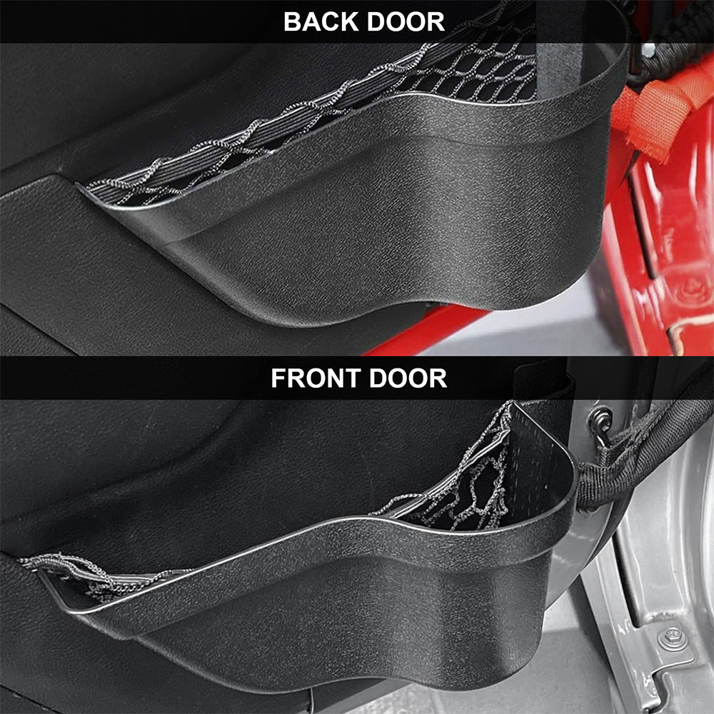 ETL INDUSTRIES Door Storage Pockets for Jeep JK 2007-2018 – 4PCS Front & Rear Organizer Tray Set