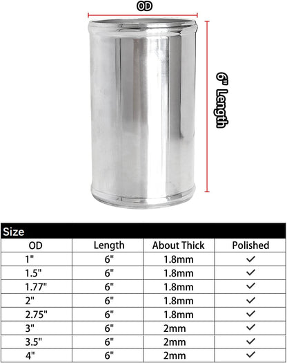 ETL INDUSTRIES OD 4IH(102mm), Length 6IH (152mm) Aluminum Pipe Intake Adapter, 4IH Tube Joiners Straight Piping Universal Air Turbo Intercooler Tubing Connector
