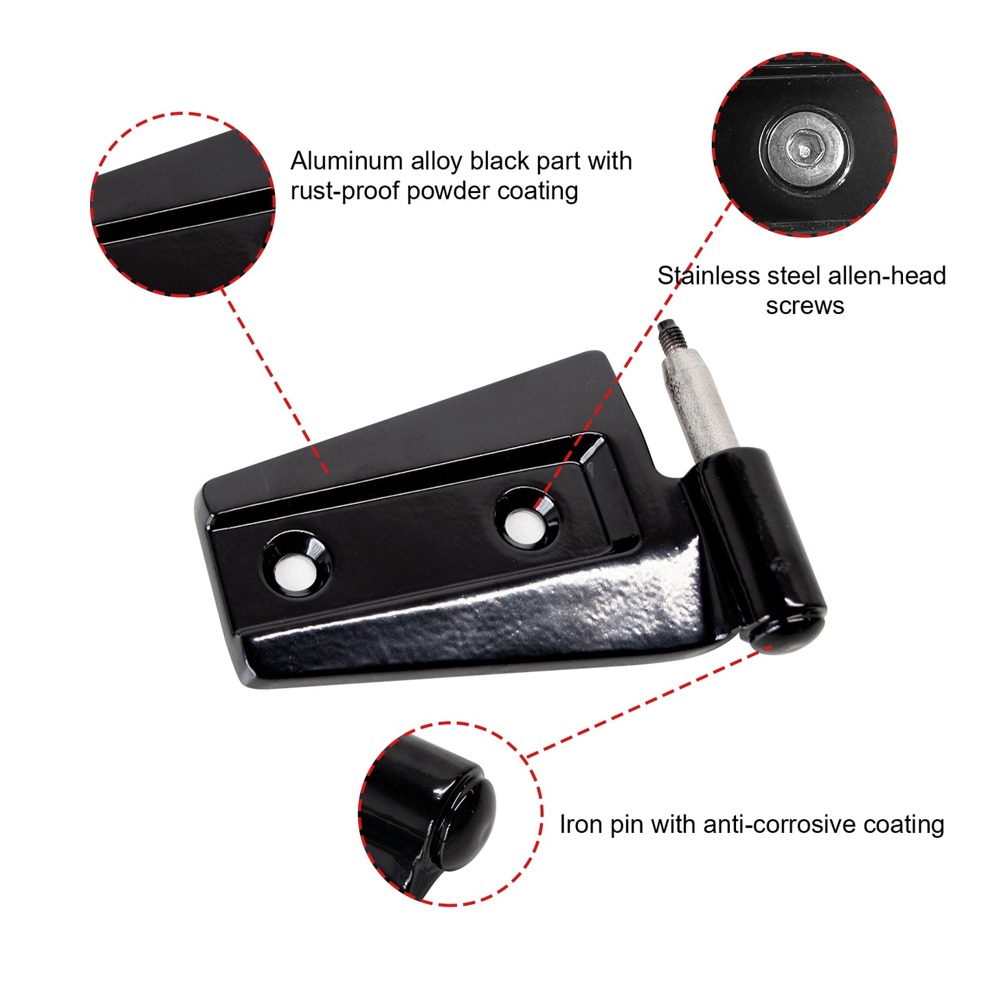 ETL INDUSTRIES Door Hinges Kit for Jeep Wrangler JK JKU 2007-2018 4 Door, Outside 4 Door Hinge