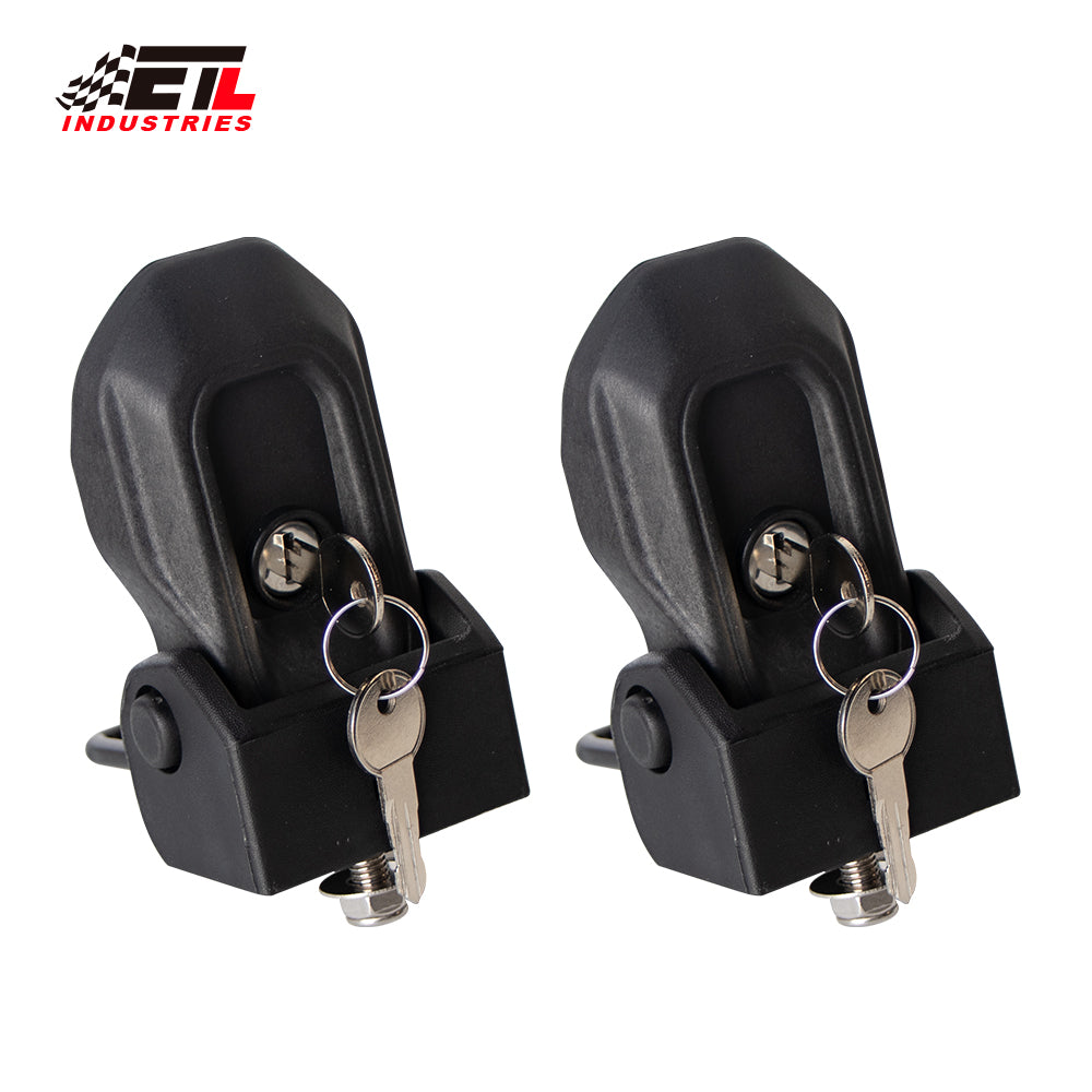 ETL INDUSTRIES Locking Hood Latches with Keys Fits 2018 2019 2020 2021 2022 2023 2024 for Jeep Wrangler JL/Gladiator JT Anti-Theft Hood Latch Cover Catch Buckle Lock Kit Black (2PCS)