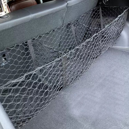 ETL INDUSTRIES 59 Inch Cargo Net Trunk Organizer for Pickup Trucks – Heavy Duty Mesh Storage Net with 3 Pockets, Universal Fit for Ford Dodge GMC Chevy Toyota Nissan Honda