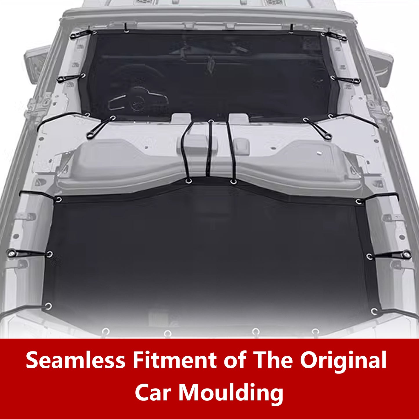 ETL INDUSTRIES Mesh Sunshade Bikini Top for Jeep Wrangler 2018-2024 JL Unlimited 4 Door Soft Top Cover UV Sun Protection Sun Shade Roof, Front & Rear (JL (Front & Rear))