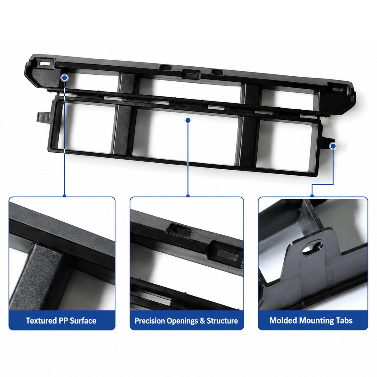 Front Bumper Cover Grille for 2024-2025 Ford F-150 – Lower Center Mesh Grille Guard (Not for Lightning/Raptor)