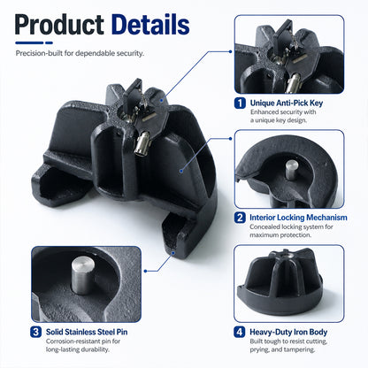 Proven Locks S175 Trailer Coupler Lock – 2 5/16-Inch Heavy Duty Anti-Theft Hitch Lock for Trailer, Boat & RV