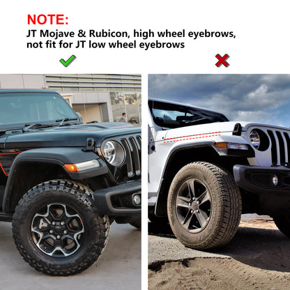 ETL INDUSTRIES Front & Rear Fender Flares Extensions Set for 2020-2024 Jeep Wrangler JT Mojave & Rubicon(Fit for JT High Fender)