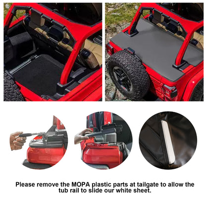 ETL INDUSTRIES Tonneau Cover Trunk Rear Cargo Vinyl Cover Tailgate Ton Cover for Jeep Wrangler JL JLU Unlimited 2018-2024 4 Door