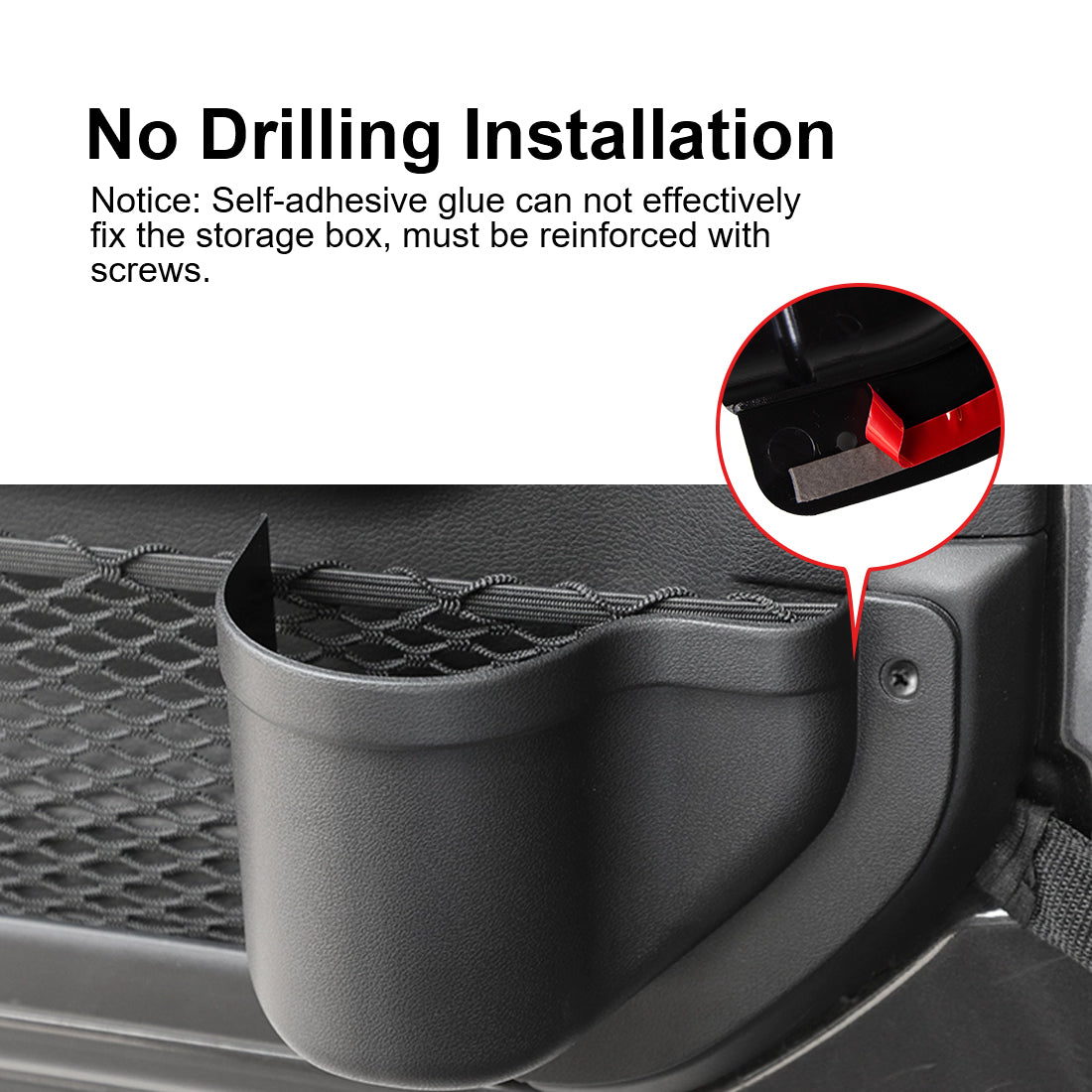 ETL INDUSTRIES Door Storage Pockets for Jeep Wrangler JL/JT 2018-2023 – 4-Piece Set