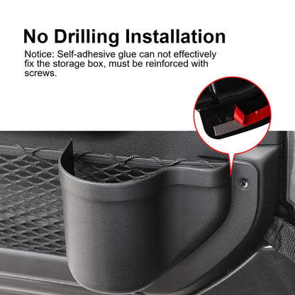 ETL INDUSTRIES Door Storage Pockets for Jeep Wrangler JL/JT 2018-2023 – 4-Piece Set
