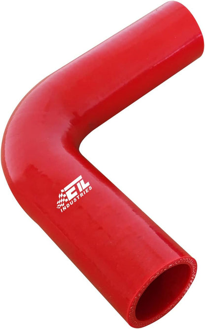 ETL INDUSTRIES 1.5IH ID, 7IH Leg Length 90 Degree Elbow Silicone Coupler Hose, 4-Ply Reinforced Universal Silicone Pipe Hose Turbo Intake Tube Intercooler Piping Red
