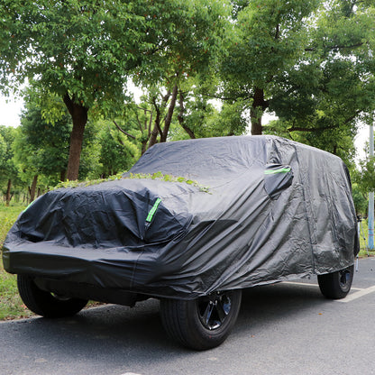 ETL INDUSTRIES Thickened Car Cover for Jeep Wrangler Waterproof 4 Door, Outdoor Full Exterior for Jeep Covers Fits JK JL TJ YJ CJ (Jeep Wrangler Cover -4D, Silver)