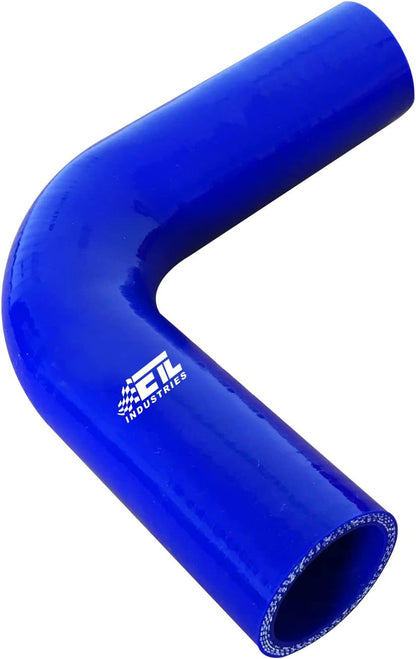 ETL INDUSTRIES 2.5IH ID, 8IH Leg Length 90 Degree Elbow Silicone Coupler Hose, 4-Ply Reinforced Universal Silicone Pipe Hose Turbo Intake Tube Intercooler Piping Blue