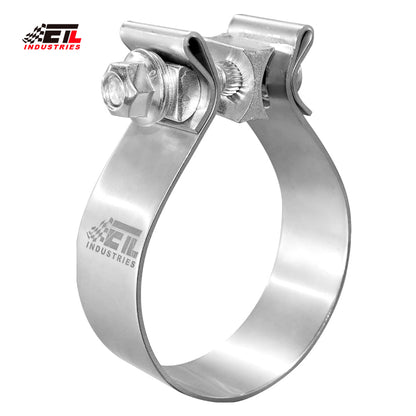 ETL INDUSTRIES 3.5 Inch Exhaust Clamp, Narrow Band Clamp 304 Stainless Steel Clamp for Muffler, 1 Pc, Silver