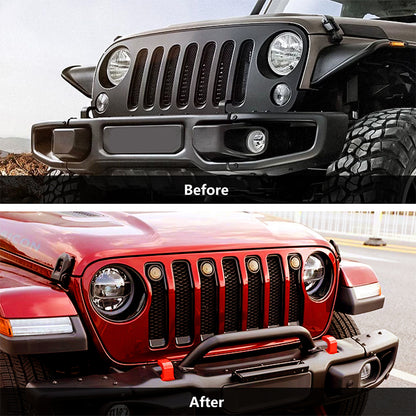ETL INDUSTRIES Front Steel Brush Guard Fits 2019-2023 for Jeep Gladiator JT & 2018-2023 for Jeep Wrangler JL JLU Rubicon Bumper Steel Bar Grille Brush Guard