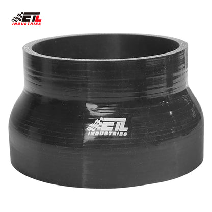 ETL INDUSTRIES 4IH ID to 5IH ID, 3IH Length Reducer Silicone Coupler Hose, 4-Ply Reinforced Universal Straight Silicone Reducer Pipe Intake and Intercooler Piping Black