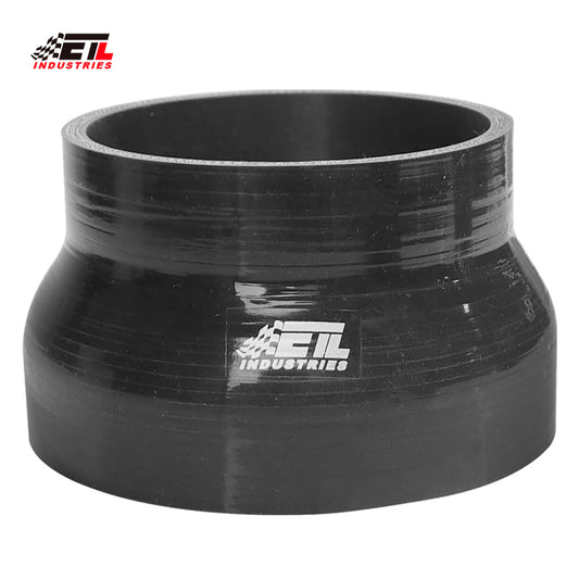 ETL INDUSTRIES 4IH ID to 5IH ID, 3IH Length Reducer Silicone Coupler Hose, 4-Ply Reinforced Universal Straight Silicone Reducer Pipe Intake and Intercooler Piping Black