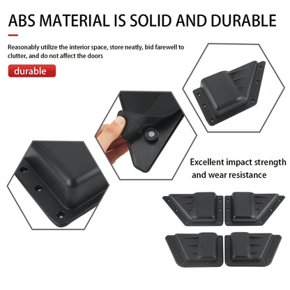 4PCS Front & Rear Door Storage Pockets with Cup Holder for Ford Bronco 2021-2024 4-Door – Drop-in Organizer