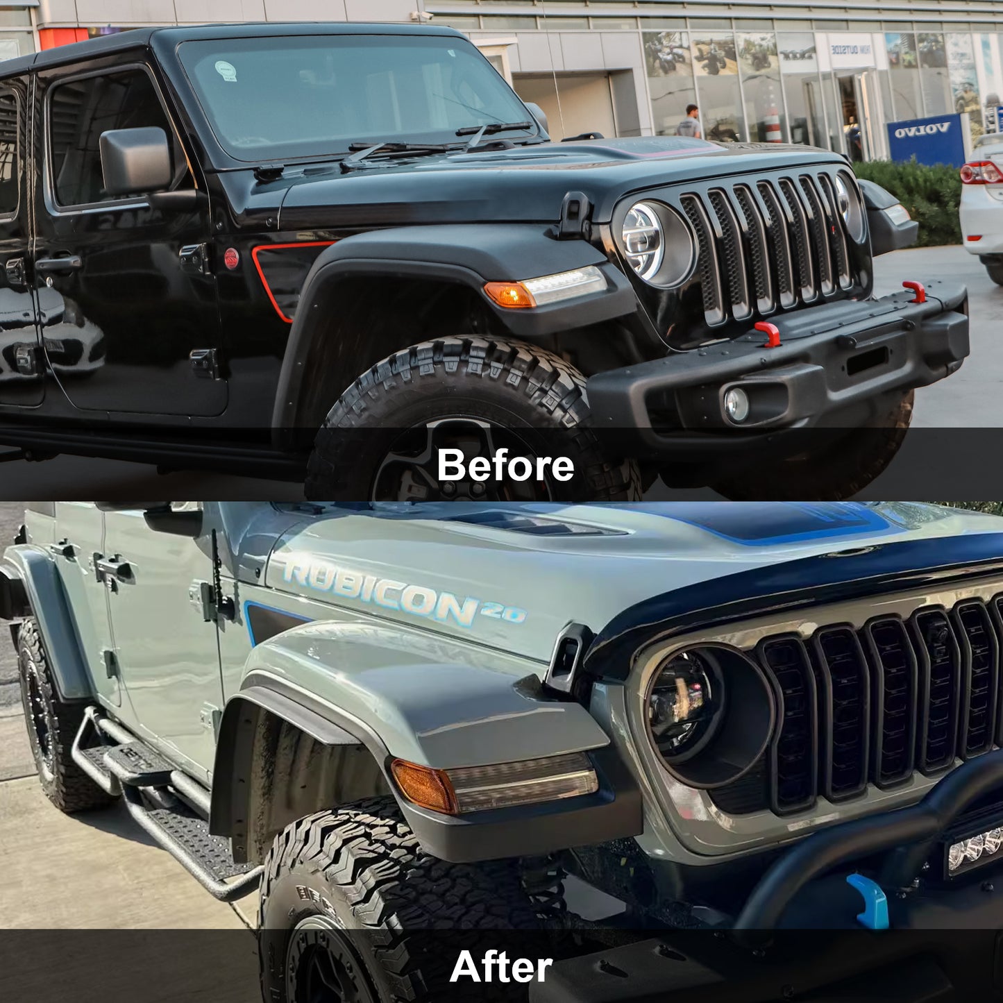 ETL INDUSTRIES 4XE Fender Flare Extensions 2018-2023 – Front & Rear Set for Willys Rubicon X