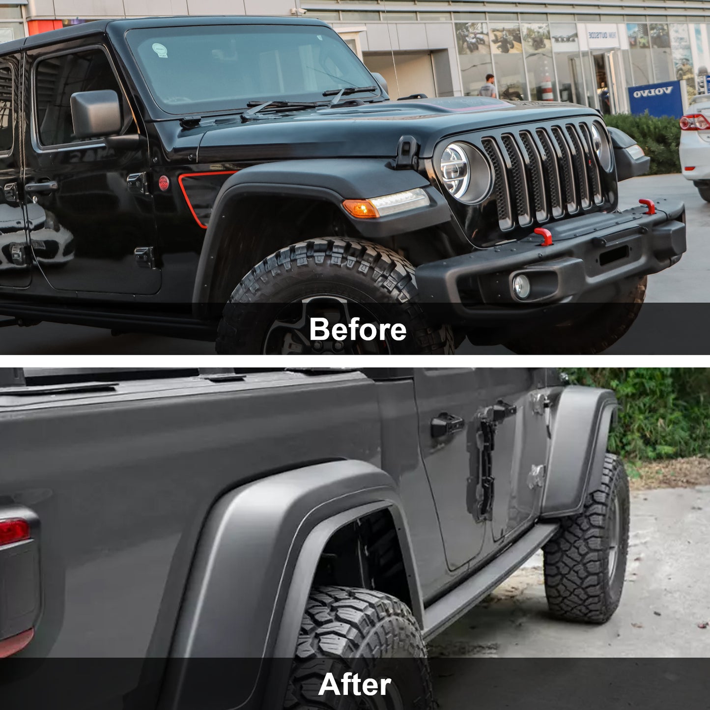 ETL INDUSTRIES Front & Rear Fender Flares Extensions Set for 2020-2024 Jeep Wrangler JT Mojave & Rubicon(Fit for JT High Fender)