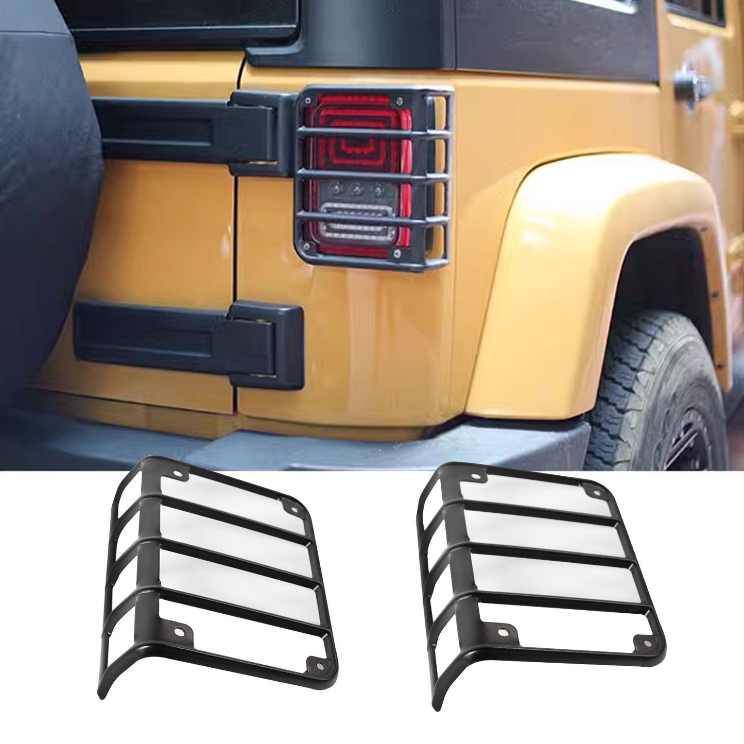 ETL INDUSTRIES Tail Light Guard Cover for Rear Taillights Compatible with 2007-2018 Jeep Wrangler JK JKU
